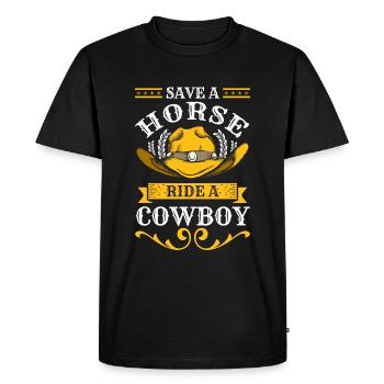 Rodéo Sheriff America Westerpferd - T-shirt Premium bio Homme - noir - Devant - Nico (187cm)