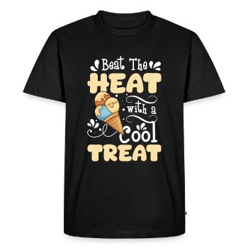 Crème glacée d’été Snacking cornet de crème glacée - T-shirt Premium bio Homme - noir - Devant - Nico (187cm)