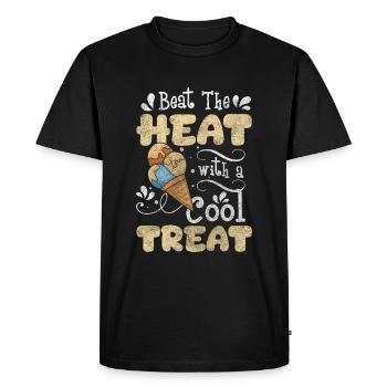 Gaufre à la crème glacée molle saveur froide - T-shirt Premium bio Homme - noir - Devant - Nico (187cm)