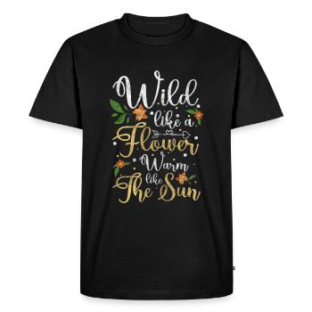 Fleurs Affection Romantique Fleur - T-shirt Premium bio Homme - noir - Devant - Nico (187cm)