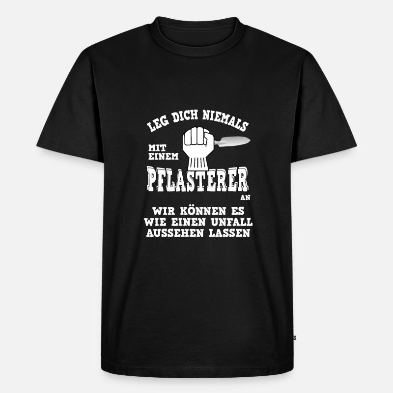 Pflasterer Unfall - Männer Premium Bio T-Shirt - Schwarz