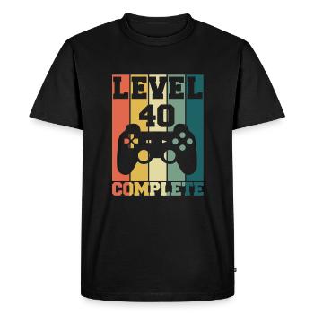 Level 40 Complete Gamer Geburtstag - Männer Premium Bio T-Shirt - Schwarz - Vorne - Nico (187cm)