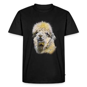 Alpaca - Alpaca Head - Men's Premium Organic T-Shirt - black - Front - Nico (187cm)