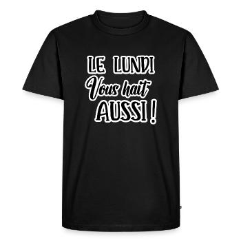 le lundi vous hait aussi - T-shirt Premium bio Homme - noir - Devant - Nico (187cm)