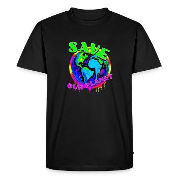 Save the planet - Men's Premium Organic T-Shirt - black - Front - Nico (187cm)