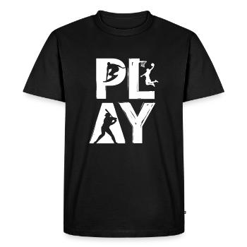 PLAY - Men's Premium Organic T-Shirt - black - Front - Nico (187cm)