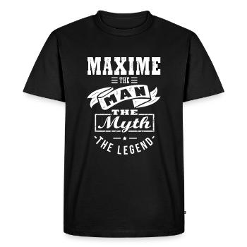 MAXIME the man the mythe the legend - T-shirt Premium bio Homme - noir - Devant - Nico (187cm)
