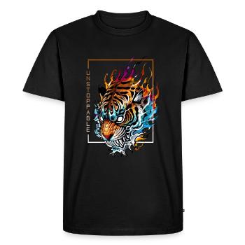 Tigre flamboyant imparable - T-shirt Premium bio Homme - noir - Devant - Nico (187cm)