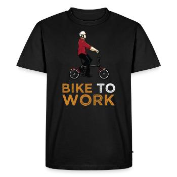 Bike to Work - Men's Premium Organic T-Shirt - black - Front - Nico (187cm)