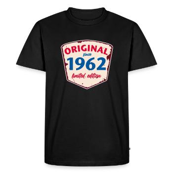 Plaque en étain 1962 - édition lirisée - Vintage - T-shirt Premium bio Homme - noir - Devant - Nico (187cm)