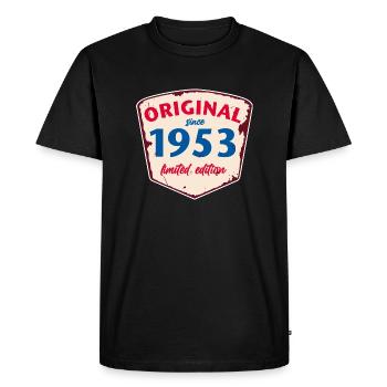 1953 Blechschild - édition chaulée - Millésime - T-shirt Premium bio Homme - noir - Devant - Nico (187cm)