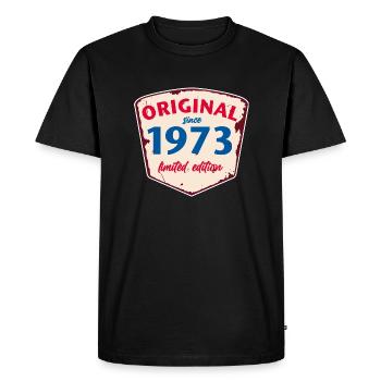 1973 Blechschild - édition chaulée - Millésime - T-shirt Premium bio Homme - noir - Devant - Nico (187cm)