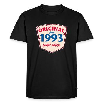 1993 Blechschild - édition chaulée - Millésime - T-shirt Premium bio Homme - noir - Devant - Nico (187cm)