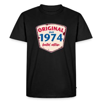 1974 Blechschild - édition chaulée - Millésime - T-shirt Premium bio Homme - noir - Devant - Nico (187cm)