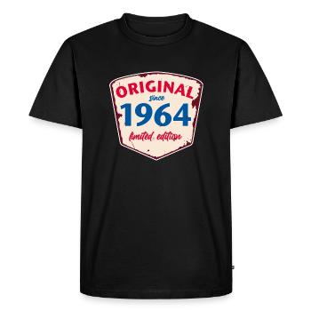 1964 Blechschild - édition chaulée - Millésime - T-shirt Premium bio Homme - noir - Devant - Nico (187cm)