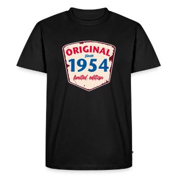 1954 Blechschild - édition chaulée - Millésime - T-shirt Premium bio Homme - noir - Devant - Nico (187cm)