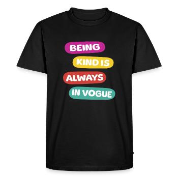 Dire la convivialité - T-shirt Premium bio Homme - noir - Devant - Nico (187cm)