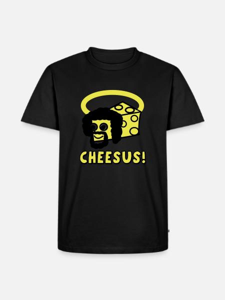 Cheesus - Männer Premium Bio T-Shirt - Schwarz
