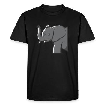 Éléphant Tronc d'éléphant Kenya Safari Animal sauvage Animal - T-shirt Premium bio Homme - noir - Devant - Nico (187cm)