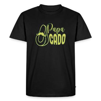 Papacado drôle de papa et avocat - T-shirt Premium bio Homme - noir - Devant - Nico (187cm)