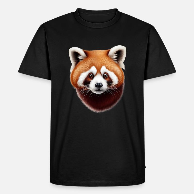 Roter Panda - Männer Premium Bio T-Shirt - Schwarz
