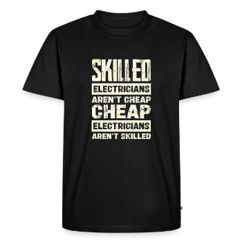 Les électriciens expérimentés ne sont pas bon marché - T-shirt Premium bio Homme - noir - Devant - Nico (187cm)
