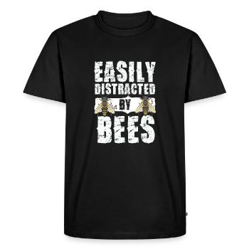 Easily distracted by bees Bee lovers - Men's Premium Organic T-Shirt - black - Front - Nico (187cm)