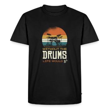 Sans les tambours, la vie serait B - T-shirt Premium bio Homme - noir - Devant - Nico (187cm)