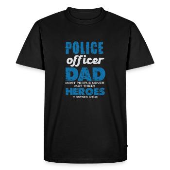 Police Officer Dad My Heroes - Men's Premium Organic T-Shirt - black - Front - Nico (187cm)