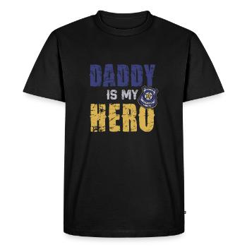 Daddy Is My Hero Police Officer - Men's Premium Organic T-Shirt - black - Front - Nico (187cm)