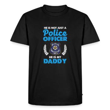 He's not just a cop, he's my dad - Men's Premium Organic T-Shirt - black - Front - Nico (187cm)