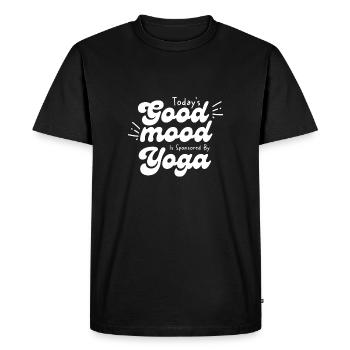 La bonne humeur du jour grâce au yoga - T-shirt Premium bio Homme - noir - Devant - Nico (187cm)