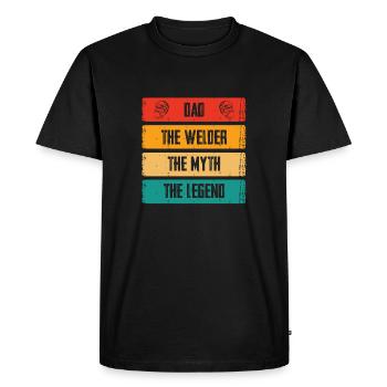 Dad the Welder The Legend The Myth - Men's Premium Organic T-Shirt - black - Front - Nico (187cm)