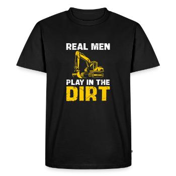De vrais hommes jouant dans la terre - T-shirt Premium bio Homme - noir - Devant - Nico (187cm)