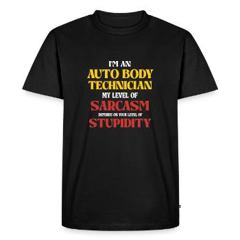 Sarcasme de technicien en carrosserie - T-shirt Premium bio Homme - noir - Devant - Nico (187cm)