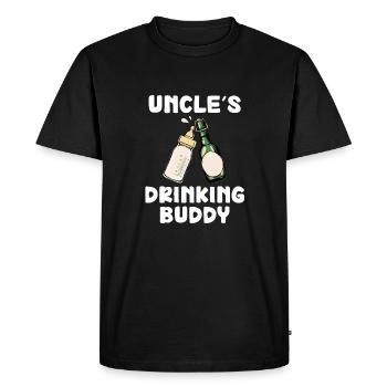 Uncle's Drinking Buddy Funny Motif - Men's Premium Organic T-Shirt - black - Front - Nico (187cm)