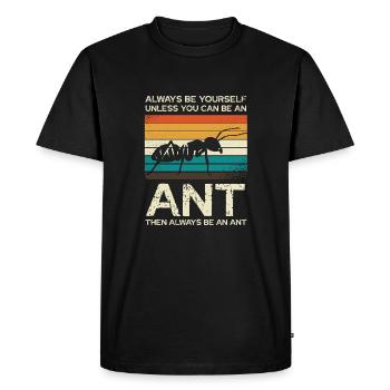 Always be unique like an ant - Men's Premium Organic T-Shirt - black - Front - Nico (187cm)