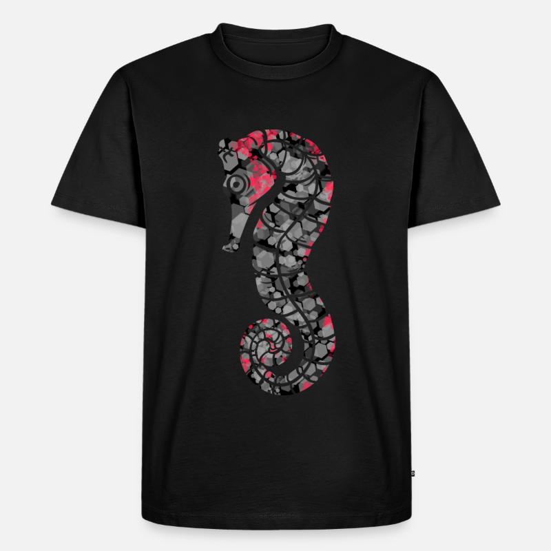 Seepferdchen - Männer Premium Bio T-Shirt - Schwarz