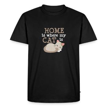 La maison est où mon chat est - T-shirt Premium bio Homme - noir - Devant - Nico (187cm)