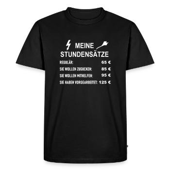 Stundensätze Elektriker - Männer Premium Bio T-Shirt - Schwarz - Vorne - Nico (187cm)