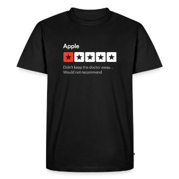 Apple, n’a pas tenu le médecin à l’écart... Revue amusante - T-shirt Premium bio Homme - noir - Devant - Nico (187cm)