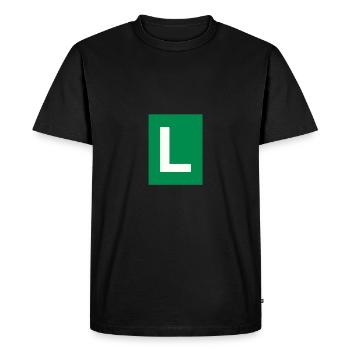 L - T-shirt Premium bio Homme - noir - Devant - Nico (187cm)