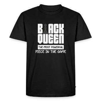 Womens Black Queen Most Powerful Chess African - T-shirt Premium bio Homme - noir - Devant - Nico (187cm)