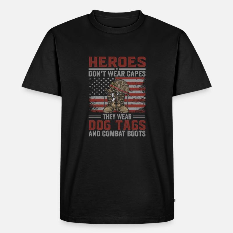 Heroes - Männer Premium Bio T-Shirt - Schwarz