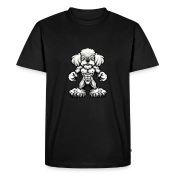 Caniche Chien Muscles Musculation - T-shirt Premium bio Homme - noir - Devant - Nico (187cm)
