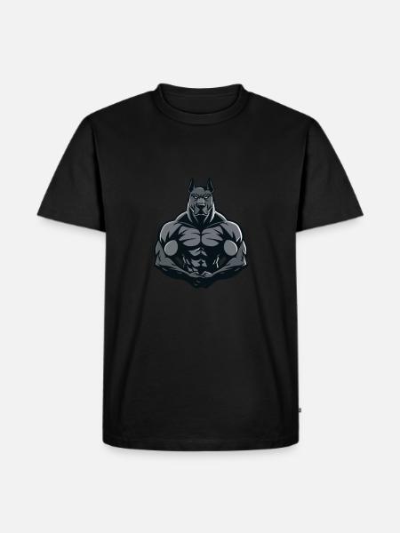 Great Dane Dog Muscles Bodybuilding - Men's Premium Organic T-Shirt - black