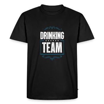 Drinking Crew - Men's Premium Organic T-Shirt - black - Front - Nico (187cm)
