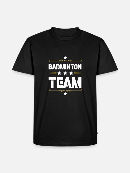 Badminton Team - Männer Premium Bio T-Shirt - Schwarz