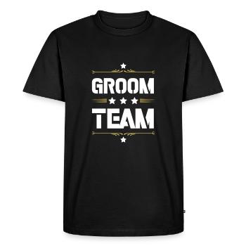 Groom Team - Men's Premium Organic T-Shirt - black - Front - Nico (187cm)