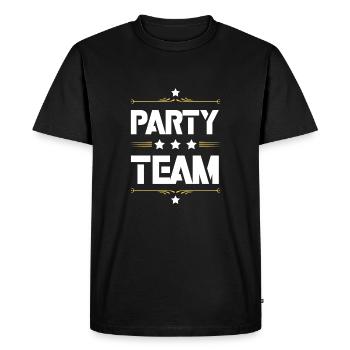 Équipe du parti - T-shirt Premium bio Homme - noir - Devant - Nico (187cm)